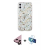 MARSİLYAN™- iPhone 11 Kılıf Pusula Form - Siyah 3D Antistatik Seramik Nano Ekran Koruyucu + Raze Metal Kamera Lens - SH
