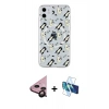MARSİLYAN™- iPhone 11 Kılıf Pusula Form - Siyah 3D Antistatik Seramik Nano Ekran Koruyucu + Raze Metal Kamera Lens - SH