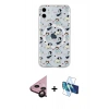 MARSİLYAN™- iPhone 11 Kılıf Pusula Form - Siyah 3D Antistatik Seramik Nano Ekran Koruyucu + Raze Metal Kamera Lens - SH