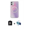 MARSİLYAN™- iPhone 11 Kılıf Pusula Form - Siyah 3D Antistatik Seramik Nano Ekran Koruyucu + PVD Metal Kamera Lens - TU