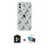 MARSİLYAN™- iPhone 11 Kılıf Pusula Form - Siyah 3D Antistatik Seramik Nano Ekran Koruyucu + PVD Metal Kamera Lens - YL