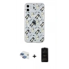 MARSİLYAN™- iPhone 11 Kılıf Pusula Form - Siyah 6D Antistatik Mat Seramik Hayalet Nano Ekran Koruyucu + Pers Alüminyum Kamera Lens - GI