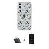 MARSİLYAN™- iPhone 11 Kılıf Pusula Form - Siyah 6D Antistatik Mat Seramik Hayalet Nano Ekran Koruyucu + Kamera Lens Koruma Cam - SF