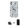 MARSİLYAN™- iPhone 11 Kılıf Pusula Form - Siyah 6D Antistatik Mat Seramik Hayalet Nano Ekran Koruyucu + Kamera Lens Koruma Cam - SF
