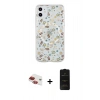 MARSİLYAN™- iPhone 11 Kılıf Pusula Form - Siyah 6D Antistatik Mat Seramik Hayalet Nano Ekran Koruyucu + Pers Alüminyum Kamera Lens - KI