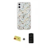 MARSİLYAN™- iPhone 11 Kılıf Pusula Form - Siyah 6D Antistatik Mat Seramik Hayalet Nano Ekran Koruyucu + Rainbow Kamera Lens Koruma Cam - KI