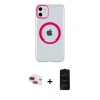 MARSİLYAN™- iPhone 11 Kılıf Pusula Form - Siyah 6D Antistatik Mat Seramik Hayalet Nano Ekran Koruyucu + Pers Alüminyum Kamera Lens - KI