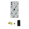MARSİLYAN™- iPhone 11 Kılıf Pusula Form - Siyah 6D Antistatik Mat Seramik Hayalet Nano Ekran Koruyucu + Rainbow Kamera Lens Koruma Cam - KI