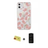 MARSİLYAN™- iPhone 11 Kılıf Pusula Form - Siyah 6D Antistatik Mat Seramik Hayalet Nano Ekran Koruyucu + Rainbow Kamera Lens Koruma Cam - KI