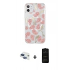 MARSİLYAN™- iPhone 11 Kılıf Pusula Form - Siyah 6D Antistatik Mat Seramik Hayalet Nano Ekran Koruyucu + Lacivert Pers Alüminyum Kamera Lens