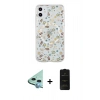 MARSİLYAN™- iPhone 11 Kılıf Pusula Form - Siyah 6D Antistatik Mat Seramik Hayalet Nano Ekran Koruyucu + Raze Metal Kamera Lens - MI