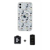 MARSİLYAN™- iPhone 11 Kılıf Pusula Form - Siyah 6D Antistatik Mat Seramik Hayalet Nano Ekran Koruyucu + PVD Metal Kamera Lens - MI