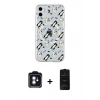 MARSİLYAN™- iPhone 11 Kılıf Pusula Form - Siyah 6D Antistatik Mat Seramik Hayalet Nano Ekran Koruyucu + PVD Metal Kamera Lens - MI