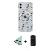 MARSİLYAN™- iPhone 11 Kılıf Pusula Form - Siyah 6D Antistatik Mat Seramik Hayalet Nano Ekran Koruyucu + Raze Metal Kamera Lens - MI