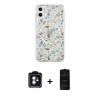 MARSİLYAN™- iPhone 11 Kılıf Pusula Form - Siyah 6D Antistatik Mat Seramik Hayalet Nano Ekran Koruyucu + PVD Metal Kamera Lens - MI