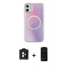 MARSİLYAN™- iPhone 11 Kılıf Pusula Form - Siyah 6D Antistatik Mat Seramik Hayalet Nano Ekran Koruyucu + PVD Metal Kamera Lens - MI
