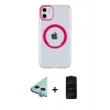 MARSİLYAN™- iPhone 11 Kılıf Pusula Form - Siyah 6D Antistatik Mat Seramik Hayalet Nano Ekran Koruyucu + Raze Metal Kamera Lens - MI