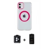MARSİLYAN™- iPhone 11 Kılıf Pusula Form - Siyah 6D Antistatik Mat Seramik Hayalet Nano Ekran Koruyucu + PVD Metal Kamera Lens - MI
