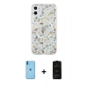 MARSİLYAN™- iPhone 11 Kılıf Pusula Form - Siyah 6D Antistatik Mat Seramik Hayalet Nano Ekran Koruyucu + Neon Fosforlu Kamera Lens - MI