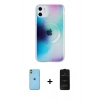 MARSİLYAN™- iPhone 11 Kılıf Pusula Form - Siyah 6D Antistatik Mat Seramik Hayalet Nano Ekran Koruyucu + Neon Fosforlu Kamera Lens - YL