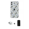 MARSİLYAN™- iPhone 11 Kılıf Pusula Form - Siyah 6D Antistatik Mat Seramik Hayalet Nano Ekran Koruyucu + Pers Alüminyum Kamera Lens - YL