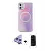 MARSİLYAN™- iPhone 11 Kılıf Pusula Form - Siyah 6D Antistatik Mat Seramik Hayalet Nano Ekran Koruyucu + Raze Metal Kamera Lens - MR