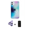 MARSİLYAN™- iPhone 11 Kılıf Pusula Form - Siyah 6D Antistatik Mat Seramik Hayalet Nano Ekran Koruyucu + Raze Metal Kamera Lens - MR