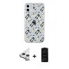 MARSİLYAN™- iPhone 11 Kılıf Pusula Form - Siyah 6D Antistatik Mat Seramik Hayalet Nano Ekran Koruyucu + Raze Metal Kamera Lens - GS
