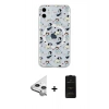 MARSİLYAN™- iPhone 11 Kılıf Pusula Form - Siyah 6D Antistatik Mat Seramik Hayalet Nano Ekran Koruyucu + Raze Metal Kamera Lens - GS