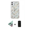 MARSİLYAN™- iPhone 11 Kılıf Pusula Form - Siyah 6D Antistatik Mat Seramik Hayalet Nano Ekran Koruyucu + Raze Metal Kamera Lens - KI