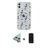MARSİLYAN™- iPhone 11 Kılıf Pusula Form - Siyah 6D Antistatik Mat Seramik Hayalet Nano Ekran Koruyucu + Raze Metal Kamera Lens - KI