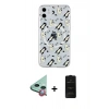 MARSİLYAN™- iPhone 11 Kılıf Pusula Form - Siyah 6D Antistatik Mat Seramik Hayalet Nano Ekran Koruyucu + Raze Metal Kamera Lens - KI