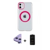 MARSİLYAN™- iPhone 11 Kılıf Pusula Form - Siyah 6D Antistatik Mat Seramik Hayalet Nano Ekran Koruyucu + Raze Metal Kamera Lens - MR