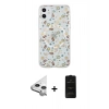 MARSİLYAN™- iPhone 11 Kılıf Pusula Form - Siyah 6D Antistatik Mat Seramik Hayalet Nano Ekran Koruyucu + Raze Metal Kamera Lens - GS