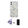 MARSİLYAN™- iPhone 11 Kılıf Pusula Form - Siyah 6D Antistatik Mat Seramik Hayalet Nano Ekran Koruyucu + Raze Metal Kamera Lens - MR