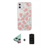 MARSİLYAN™- iPhone 11 Kılıf Pusula Form - Siyah 6D Antistatik Mat Seramik Hayalet Nano Ekran Koruyucu + Raze Metal Kamera Lens - KI