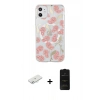 MARSİLYAN™- iPhone 11 Kılıf Pusula Form - Siyah 6D Antistatik Mat Seramik Hayalet Nano Ekran Koruyucu + Renkli Kamera Lens Koruma Cam - SI