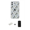 MARSİLYAN™- iPhone 11 Kılıf Pusula Form - Siyah 6D Antistatik Mat Seramik Hayalet Nano Ekran Koruyucu + Renkli Kamera Lens Koruma Cam - SI