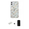 MARSİLYAN™- iPhone 11 Kılıf Pusula Form - Siyah 6D Antistatik Mat Seramik Hayalet Nano Ekran Koruyucu + Renkli Kamera Lens Koruma Cam - SI