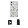 MARSİLYAN™- iPhone 11 Kılıf Pusula Form - Siyah 6D Antistatik Mat Seramik Hayalet Nano Ekran Koruyucu + PVD Metal Kamera Lens - SH