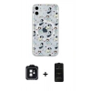 MARSİLYAN™- iPhone 11 Kılıf Pusula Form - Siyah 6D Antistatik Mat Seramik Hayalet Nano Ekran Koruyucu + PVD Metal Kamera Lens - SH