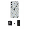MARSİLYAN™- iPhone 11 Kılıf Pusula Form - Siyah 6D Antistatik Mat Seramik Hayalet Nano Ekran Koruyucu + Turuncu PVD Metal Kamera Lens