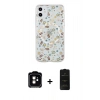 MARSİLYAN™- iPhone 11 Kılıf Pusula Form - Siyah 6D Antistatik Mat Seramik Hayalet Nano Ekran Koruyucu + Turuncu PVD Metal Kamera Lens