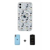 MARSİLYAN™- iPhone 11 Kılıf Pusula Form - Siyah 6D Antistatik Mat Seramik Hayalet Nano Ekran Koruyucu + Neon Fosforlu Kamera Lens - TU