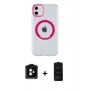 MARSİLYAN™- iPhone 11 Kılıf Pusula Form - Siyah 6D Antistatik Mat Seramik Hayalet Nano Ekran Koruyucu + Turuncu PVD Metal Kamera Lens