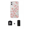 MARSİLYAN™- iPhone 11 Kılıf Pusula Form - Siyah 6D Antistatik Mat Seramik Hayalet Nano Ekran Koruyucu + Turuncu PVD Metal Kamera Lens