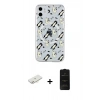 MARSİLYAN™- iPhone 11 Kılıf Pusula Form - Siyah 6D Antistatik Mat Seramik Hayalet Nano Ekran Koruyucu + Renkli Kamera Lens Koruma Cam - YL