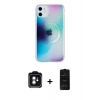 MARSİLYAN™- iPhone 11 Kılıf Pusula Form - Siyah 6D Antistatik Mat Seramik Hayalet Nano Ekran Koruyucu + PVD Metal Kamera Lens - YL