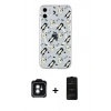 MARSİLYAN™- iPhone 11 Kılıf Pusula Form - Siyah 6D Antistatik Mat Seramik Hayalet Nano Ekran Koruyucu + PVD Metal Kamera Lens - YL
