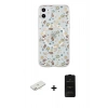 MARSİLYAN™- iPhone 11 Kılıf Pusula Form - Siyah 6D Antistatik Mat Seramik Hayalet Nano Ekran Koruyucu + Renkli Kamera Lens Koruma Cam - YL